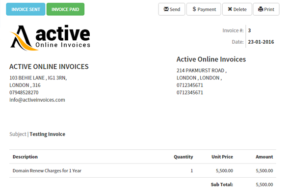 Invoice Layout